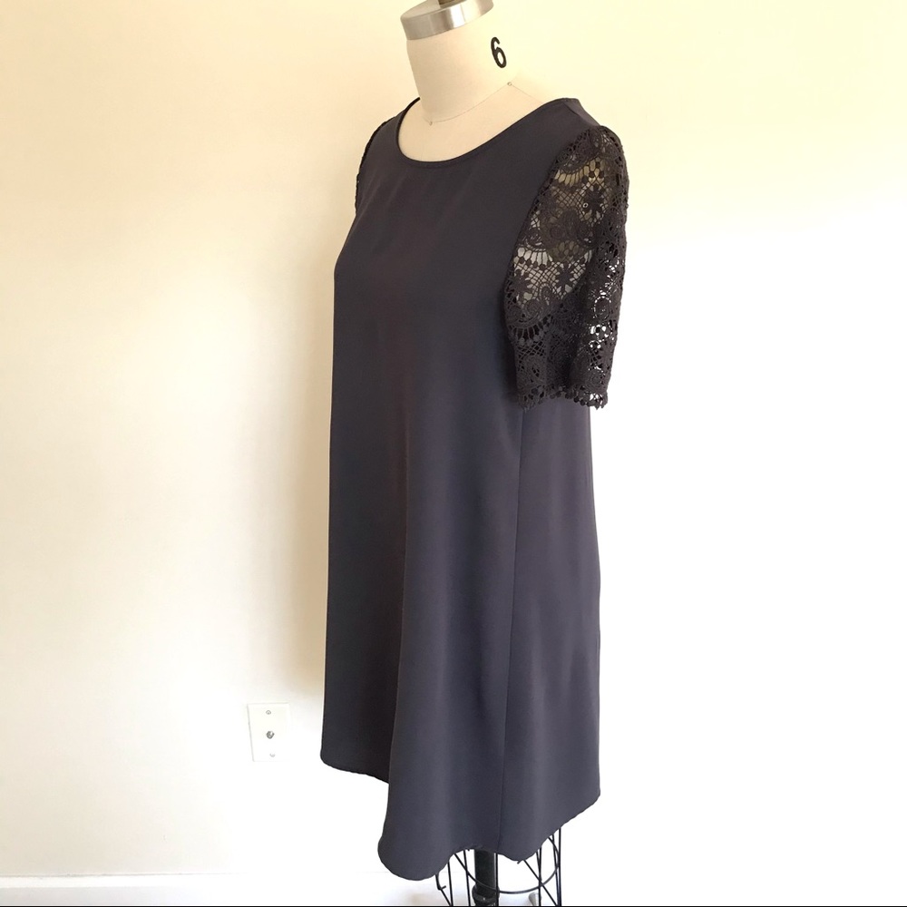 Everly Grey Crochet Lace Short Sleeve Dress